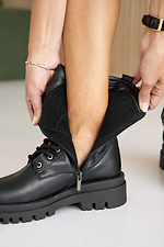 Black high ankle boots for autumn made of genuine leather  8019662 photo №9