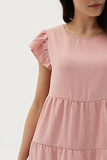 Тонкое розовое платье разлетайка с рюшей на рукавах Garne 3038663 фото №4