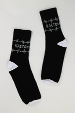 Hohe Socken aus schwarzer Baumwolle mit weißem Aufdruck Custom Wear 8025663 Foto №1