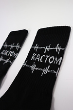 Hohe Socken aus schwarzer Baumwolle mit weißem Aufdruck Custom Wear 8025663 Foto №3