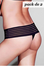 Striped thong with wide waistband and low rise (2 pieces) Gisela 4028664 photo №2