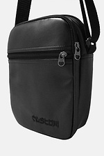 Чорна сумка через плече месенджер з довгим ремінцем та зовнішньою кишенею Custom Wear 8025664 фото №3