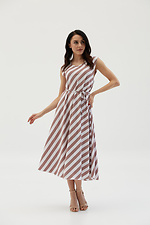 Summer long dress in striped soft with a belt Garne 3038665 photo №1