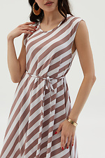 Summer long dress in striped soft with a belt Garne 3038665 photo №4