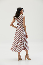 Summer long dress in striped soft with a belt Garne 3038665 photo №5