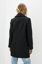 Короткое кашемировое пальто оверсайз черного цвета 4300666 фото №3