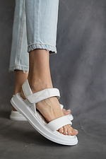 White leather open sandals with Velcro  8018666 photo №2