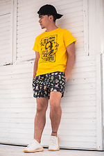 Желтая хлопковая футболка с портретом Степана Бандеры Custom Wear 8025666 фото №2
