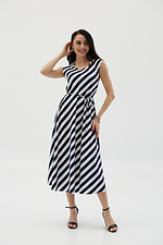 Summer long dress in striped soft with a belt Garne 3038667 photo №1