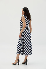 Summer long dress in striped soft with a belt Garne 3038667 photo №4