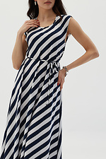 Summer long dress in striped soft with a belt Garne 3038667 photo №5