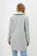 Короткое кашемировое пальто оверсайз серого цвета  4300667 фото №3