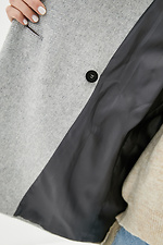 Коротке кашемірове пальто оверсайз сірого кольору  4300667 фото №4