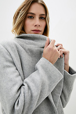 Короткое кашемировое пальто оверсайз серого цвета  4300667 фото №5