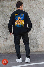 Isoliertes Herren-Sweatshirt in Übergröße aus Fleece mit Usyk-Aufdruck Schwarz Without 8055668 Foto №2