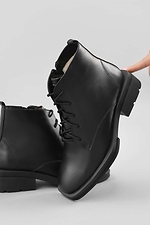 Classic winter boots made of genuine leather with low heels  4205669 photo №2