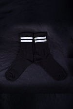 High-Top-Socken aus schwarzer Baumwolle mit zwei Streifen Without 8042670 Foto №2