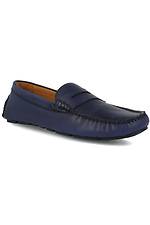 Blue leather moccasins for summer Forester 4101671 photo №1