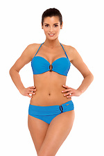 Blue one-piece swimsuit with bandeau bra and glittery embellishments Marko 4023672 photo №2