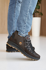 Winter men's sneakers made of genuine leather with laces  8019672 photo №1