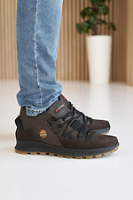 Зимние мужские кроссовки из натуральной кожи на шнурках  8019672 фото №3