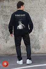 Isoliertes Herren-Sweatshirt aus Fleece in Übergröße mit schwarzem Vintage-Aufdruck Without 8055672 Foto №2