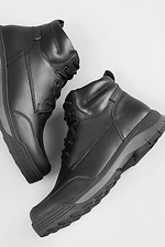 Мужские зимние ботинки из натуральной кожи черного цвета 4205674 фото №3
