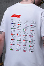 Men's Oversized T-Shirt With Track Print White Without 8049674 photo №2