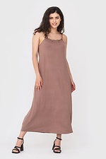 Long knit dress ANNA with thin straps in linen style Garne 3040675 photo №1