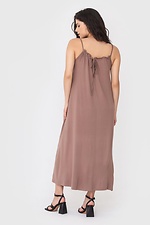 Długa dzianinowa sukienka ANNA na cienkich ramiączkach w lnianym stylu Garne 3040675 zdjęcie №4