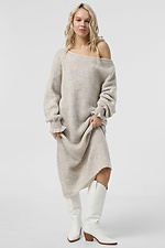 Beigefarbenes Strickkleid für Damen  4038675 Foto №1