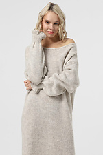 Beigefarbenes Strickkleid für Damen  4038675 Foto №3