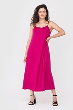 Long knit dress ANNA with thin straps in linen style Garne 3040676 photo №1