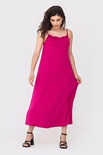 Long knit dress ANNA with thin straps in linen style Garne 3040676 photo №2