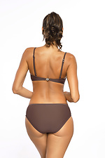 Brown one-piece swimsuit with tight push-up bra and low bottoms Marko 4024676 photo №3
