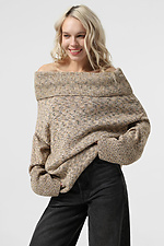 Beigefarbener Strickpullover für Damen  4038676 Foto №1