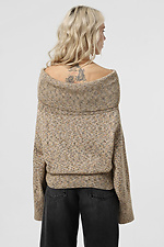 Beigefarbener Strickpullover für Damen  4038676 Foto №2