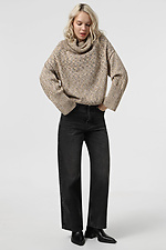 Beigefarbener Strickpullover für Damen  4038676 Foto №3