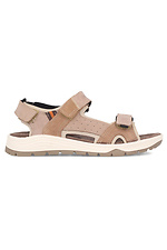 Light colored men's Velcro peep toe sandals with a sporty look Forester 4101676 photo №2