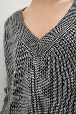 Luźny sweter z dzianiny z dekoltem V  4036677 zdjęcie №4