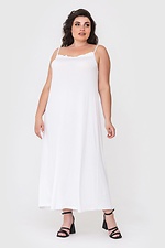 Długa dzianinowa sukienka ANNA na cienkich ramiączkach w lnianym stylu Garne 3040678 zdjęcie №1