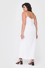 Długa dzianinowa sukienka ANNA na cienkich ramiączkach w lnianym stylu Garne 3040678 zdjęcie №4