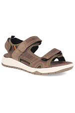 Light colored men's Velcro peep toe sandals with a sporty look Forester 4101678 photo №1