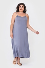 Długa dzianinowa sukienka ANNA na cienkich ramiączkach w lnianym stylu Garne 3040679 zdjęcie №1
