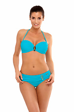 Light blue one-piece swimsuit with bandeau bra and glittery embellishments Marko 4023679 photo №2