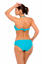 Light blue one-piece swimsuit with bandeau bra and glittery embellishments Marko 4023679 photo №3