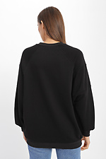 Black oversized knitted sweater with puffed sleeves Garne 3039680 photo №3