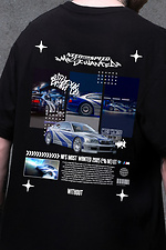 Oversize-T-Shirt für Herren mit Wanted-Print in Schwarz Without 8049680 Foto №2