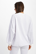Knitted oversized white sweater with puffed sleeves Garne 3039681 photo №3
