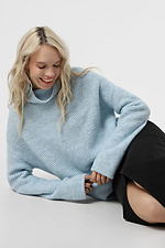 Gestrickter Damenpullover in Blau Sewel 4038681 Foto №3